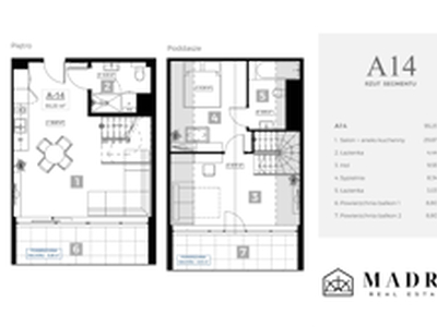 Apartament, 55,23 m², 2 pokoje, piętro 1, oferta nr A14