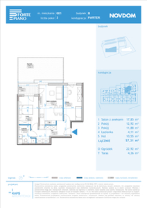 Apartament, 57,41 m², 3 pokoje, parter, oferta nr B/1