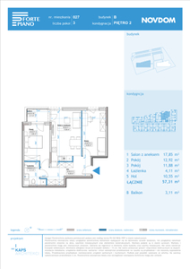 Apartament, 57,41 m², 3 pokoje, piętro 2, oferta nr B/27