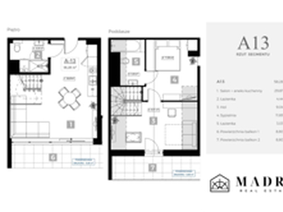 Apartament, 58,28 m², 2 pokoje, piętro 1, oferta nr A13