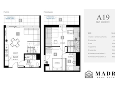 Apartament, 58,28 m², 2 pokoje, piętro 1, oferta nr A19