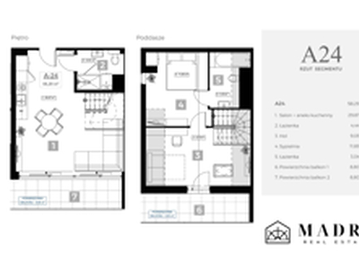 Apartament, 58,29 m², 2 pokoje, piętro 1, oferta nr A24