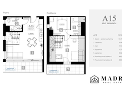 Apartament, 58,58 m², 2 pokoje, piętro 1, oferta nr A15