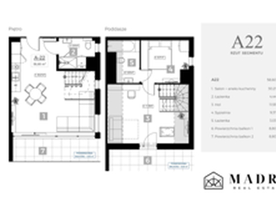 Apartament, 58,60 m², 2 pokoje, piętro 1, oferta nr A22