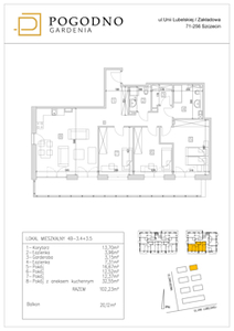 Mieszkanie, 101,88 m², 4 pokoje, piętro 3, oferta nr 4B-3-4