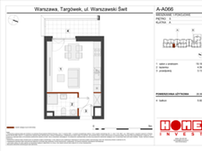 Mieszkanie, 26,90 m², 1 pokój, piętro 5, oferta nr A-A066