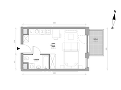 Mieszkanie, 29,39 m², 1 pokój, piętro 1, oferta nr H.1.M13