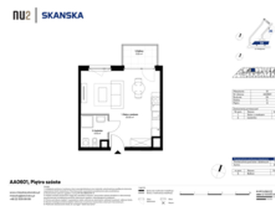 Mieszkanie, 30,09 m², 1 pokój, piętro 6, oferta nr AA0601