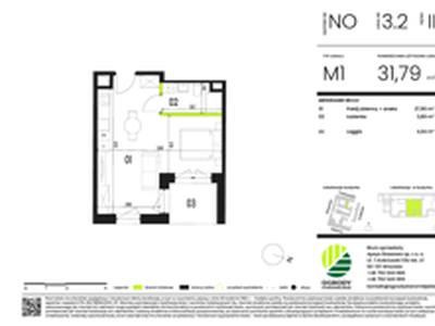 Mieszkanie, 31,79 m², 1 pokój, piętro 3, oferta nr NO.3.2