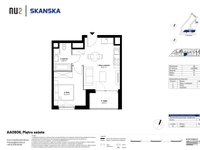 Mieszkanie, 34,62 m², 2 pokoje, piętro 6, oferta nr AA0606