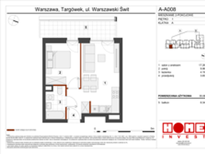 Mieszkanie, 35,06 m², 2 pokoje, piętro 1, oferta nr A-A008