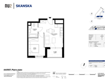 Mieszkanie, 35,19 m², 2 pokoje, piętro 5, oferta nr AA0507