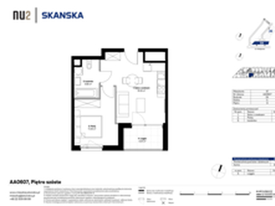 Mieszkanie, 35,19 m², 2 pokoje, piętro 6, oferta nr AA0607