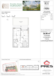 Mieszkanie, 36,80 m², 2 pokoje, piętro 1, oferta nr F-BYD-E1-LM-2_M13