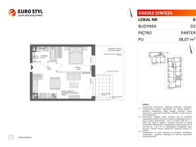 Mieszkanie, 38,07 m², 2 pokoje, parter, oferta nr D2/6