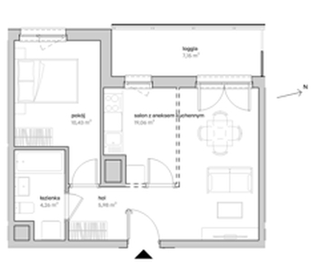 Mieszkanie, 39,73 m², 2 pokoje, piętro 10, oferta nr A/10/128