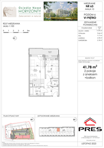 Mieszkanie, 41,78 m², 2 pokoje, piętro 6, oferta nr F-BYD-E1-LM-1_M63