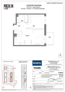 Mieszkanie, 44,01 m², 2 pokoje, piętro 2, oferta nr B.2M12