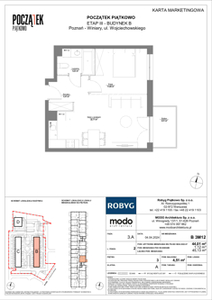 Mieszkanie, 44,01 m², 2 pokoje, piętro 3, oferta nr B.3M12