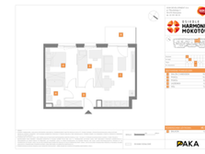 Mieszkanie, 46,13 m², 3 pokoje, piętro 3, oferta nr F/44