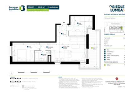 Mieszkanie, 52,46 m², 3 pokoje, piętro 2, oferta nr AA0201