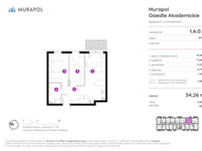 Mieszkanie, 54,26 m², 2 pokoje, parter, oferta nr 1.A.0.12