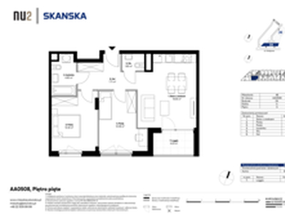 Mieszkanie, 58,16 m², 3 pokoje, piętro 5, oferta nr AA0508
