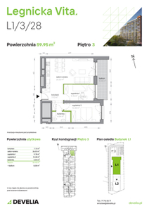 Mieszkanie, 59,95 m², 3 pokoje, piętro 3, oferta nr L1/3/28