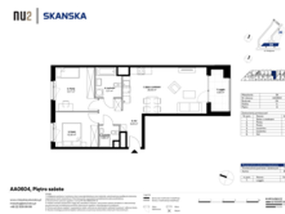 Mieszkanie, 64,89 m², 3 pokoje, piętro 6, oferta nr AA0604