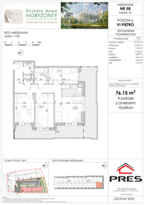 Mieszkanie, 76,15 m², 4 pokoje, piętro 6, oferta nr F-BYD-E1-LM-1_M58