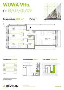 Mieszkanie, 85,11 m², 4 pokoje, piętro 7, oferta nr B.07.01.09