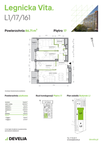 Mieszkanie, 86,71 m², 4 pokoje, piętro 17, oferta nr L1/17/161