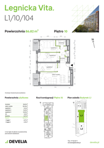 Mieszkanie, 86,82 m², 4 pokoje, piętro 10, oferta nr L1/10/104