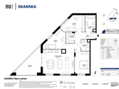 Mieszkanie, 92,54 m², 4 pokoje, piętro 6, oferta nr AA0609