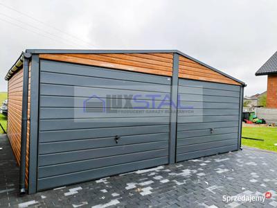 GARAŻ BLASZANY 6m x 6m - dwuspad 2x Brama LUX122