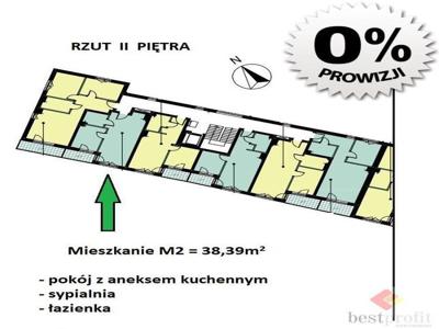 Mieszkanie na sprzedaż 2 pokoje Słupsk, 38,39 m2, 3 piętro