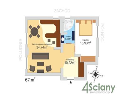 Mieszkanie na sprzedaż 62,25 m², piętro 4, oferta nr 57039/3098/OMS