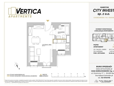 ul. PCK, Radom | apartament 1-pok. | 29 rezerwacja