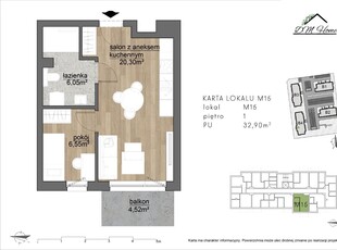 Mieszk. 2 pokojowe w Bolszewie 32,90 m2 M15