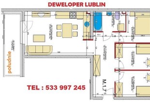 Ogłoszenie mieszkanie Lublin 61.03m2 4 pokojowe