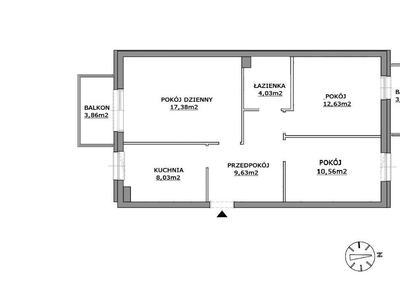 Mieszkanie, 54,30 m², Reda