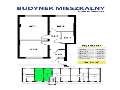 Lokal mieszkalny M7 54,28 m2 sprzedaż lub wynajem