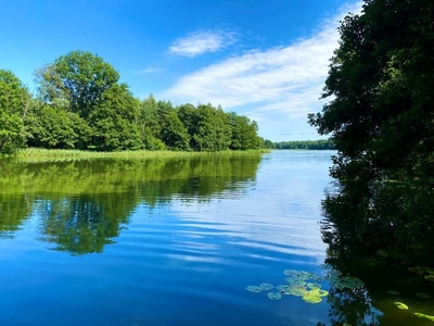 Działka budowlana 1500 m2 nad jeziorem w lesie