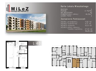 Mieszkanie 2 pokoje o pow. 46,39 m2