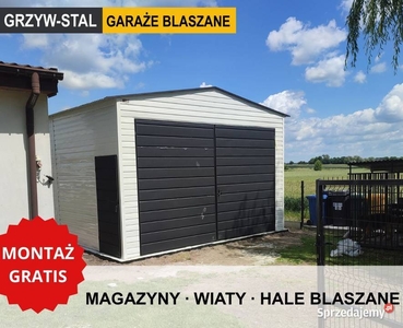 Biały Garaż Blaszany 4x6m Dwuspadowy z Montażem - Garaże Blaszane, Wiaty