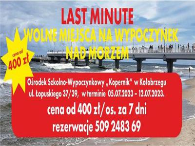 Last Minute - wolne pokoje na wypoczynek w Kołobrzegu