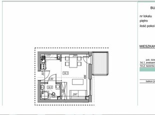 APARTAMENT ( KAWALERA ) 1 pok. 25.11M2 + balkon 3,8M2 NA WZ