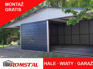 BIAŁY Garaż Blaszany 9x6 - Wiata - Magazyn - Garaże -Romstal A25v14