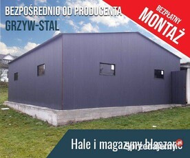 Grafitowy Garaż Blaszany 8x9m - Magazyn , Hala - GrzywStal A19v3