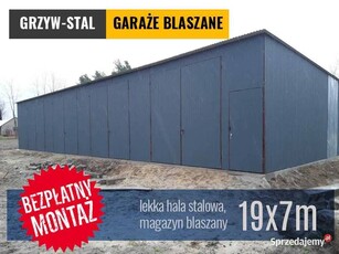 Duży Garaż Blaszany z bramami , Duża Wiata , Hala - GrzywStal A22v12